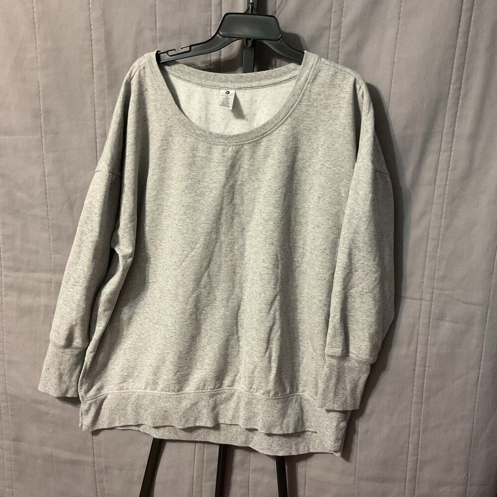 Active Life Women's  Sweatshirt Gray w/ Color Speckles - Sz 2X